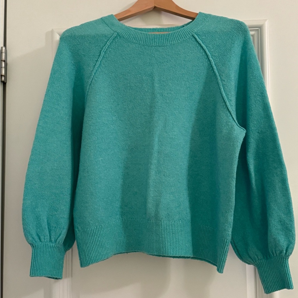 Teal Balloon Sleeved Vince Camuto Women's Sweater Size Small - Picture 1 of 2